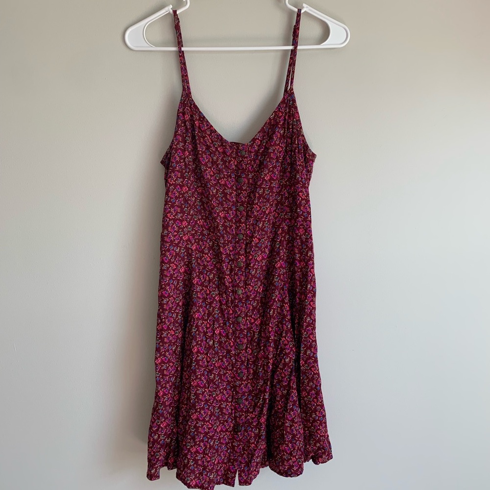 American Eagle maroon floral dress medium